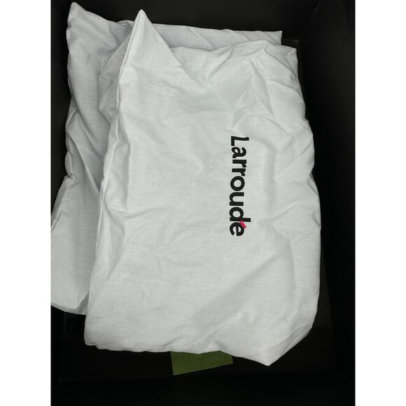 Larroudé Miso Platform Sandals Suede Black Size 10 New With Box - Picture 9 of 15